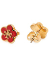 Kira Flower Stud Earrings Red Gold - TORY BURCH - BALAAN 4