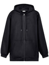 Laminated Fleece Oversized Zip-up Hoodie Black - CELINE - BALAAN 1