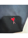 Heart Logo Large Tote Bag Black - AMI - BALAAN 7