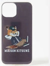 Maison Kitsune Fox Chillex Fox Navy Print Rubber iPhone 13 Case - MAISON KITSUNE - BALAAN 1