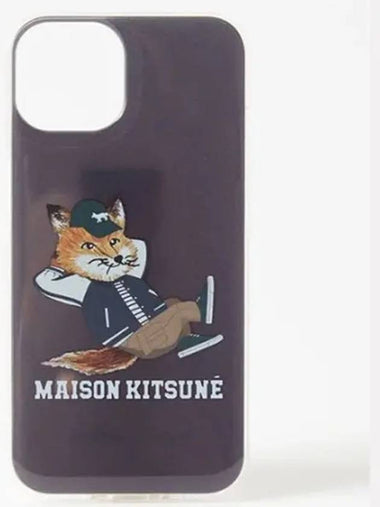 Maison Kitsune Fox Chillex Navy Rubber iPhone 13 Case KU06800A P0008 - MAISON KITSUNE - BALAAN 1