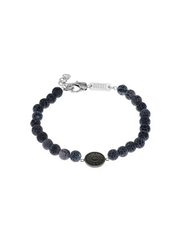 Beads Stainless Steel Bracelet Black - DIESEL - BALAAN 3