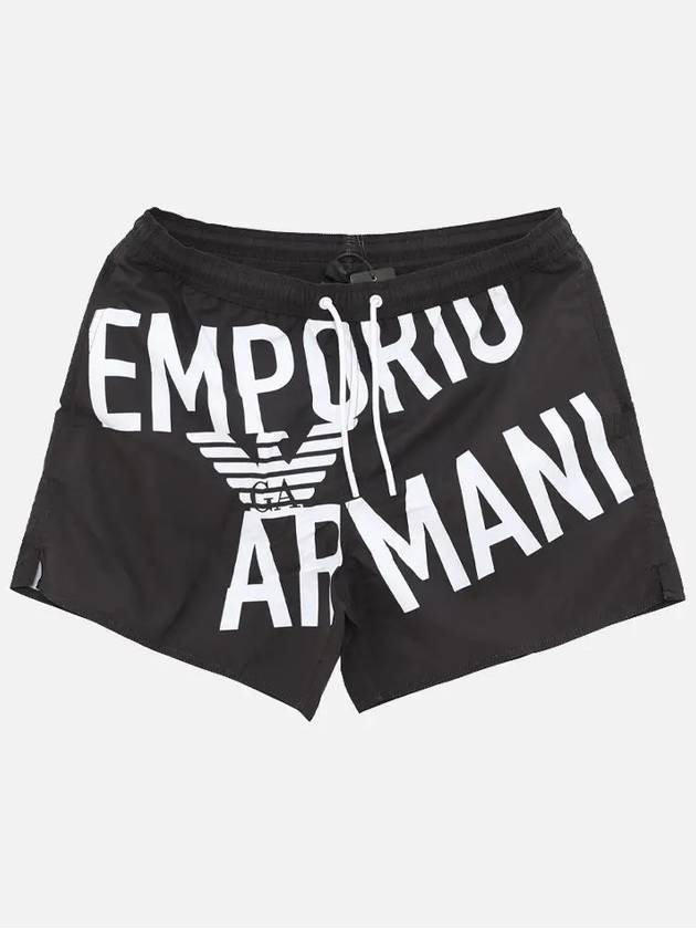 Logo Print Swim Shorts Black - EMPORIO ARMANI - BALAAN 4