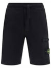 Fleece Bermuda Shorts Black - STONE ISLAND - BALAAN 2