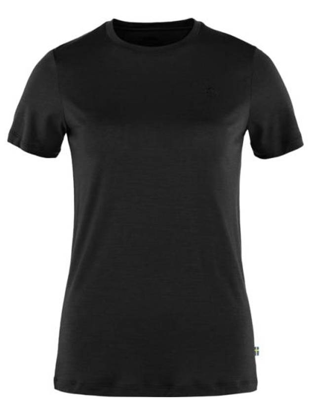 Women's Abisko Wool Short Sleeve T-Shirt Black - FJALL RAVEN - BALAAN 2