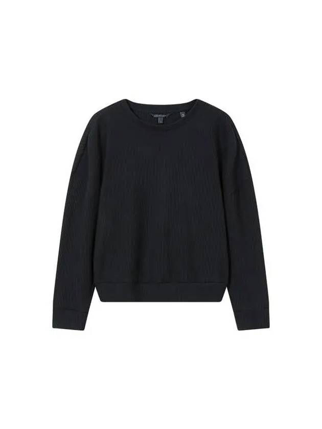 Women s Ribbed Drop Shoulder Knit Black - ARMANI EXCHANGE - BALAAN 1