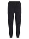 Stretch Cotton Tela Paracadute Cargo Straight Pants Black - STONE ISLAND - BALAAN 3