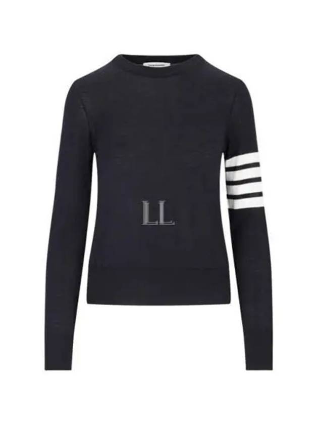 4-Bar Merino Jumper Wool Knit Top Navy - THOM BROWNE - BALAAN 2