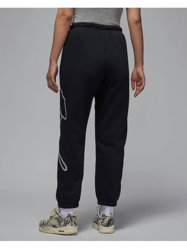 Jordan Brooklyn Fleece Graphic Track Pants Black - NIKE - BALAAN 3