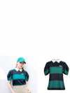 Golf Tennis Puff Collar T-Shirt Green Navy - AVAVE - BALAAN 3