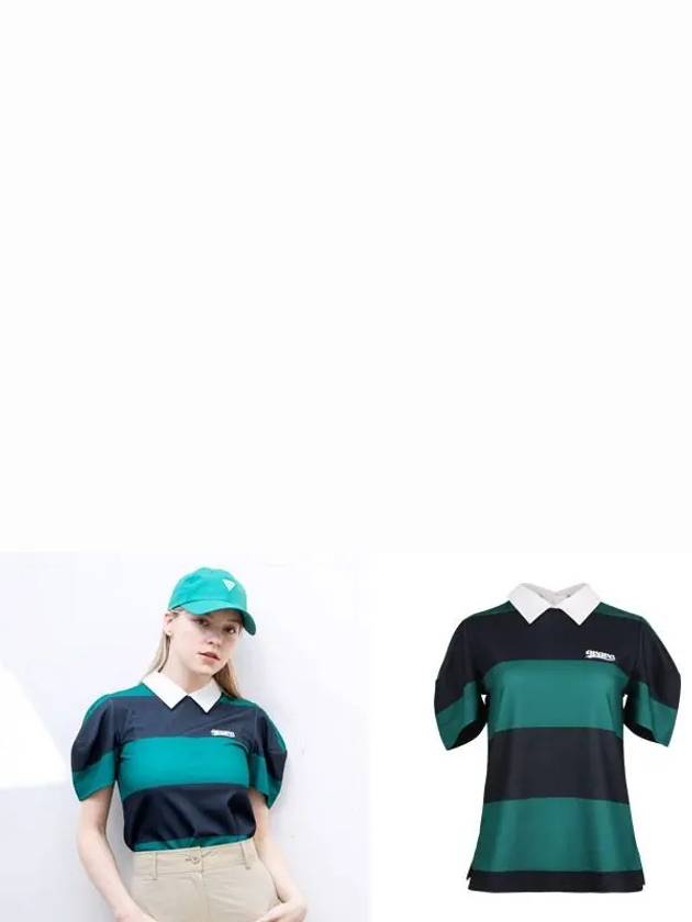 Golf Tennis Women s Puff Collar T Shirt Green Navy - AVAVE - BALAAN 3