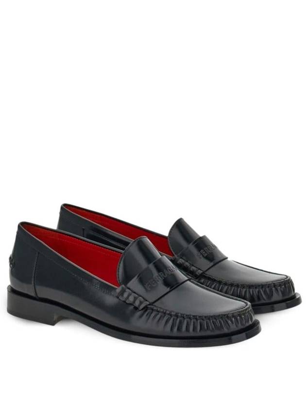 Logo Leather Loafers Black - SALVATORE FERRAGAMO - BALAAN 6