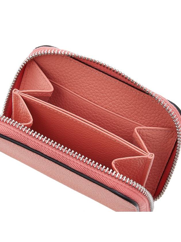 Women's Gancini Logo Zipper Card Wallet Pink - SALVATORE FERRAGAMO - BALAAN 9