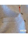 Men's Centerback Stripe Milino Stitch Wool Cardigan Light Grey - THOM BROWNE - BALAAN 3