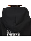 Women's Care Label Hooded Top Black - BALENCIAGA - BALAAN.