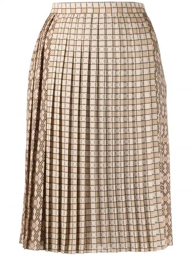 multi panel pleated skirt beige - BURBERRY - BALAAN 1