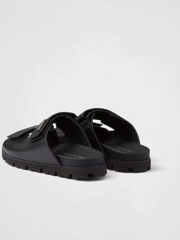 Strap Leather Sandals Black - PRADA - BALAAN 6