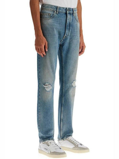 straight leg monogram print jeans - PALM ANGELS - BALAAN 2