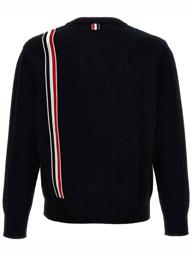 RWB Striped Intarsia Cotton Knit Top Navy - THOM BROWNE - BALAAN 4