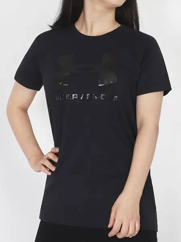 Sports Style Graphic Short Sleeve T-Shirt Black - UNDER ARMOUR - BALAAN 2