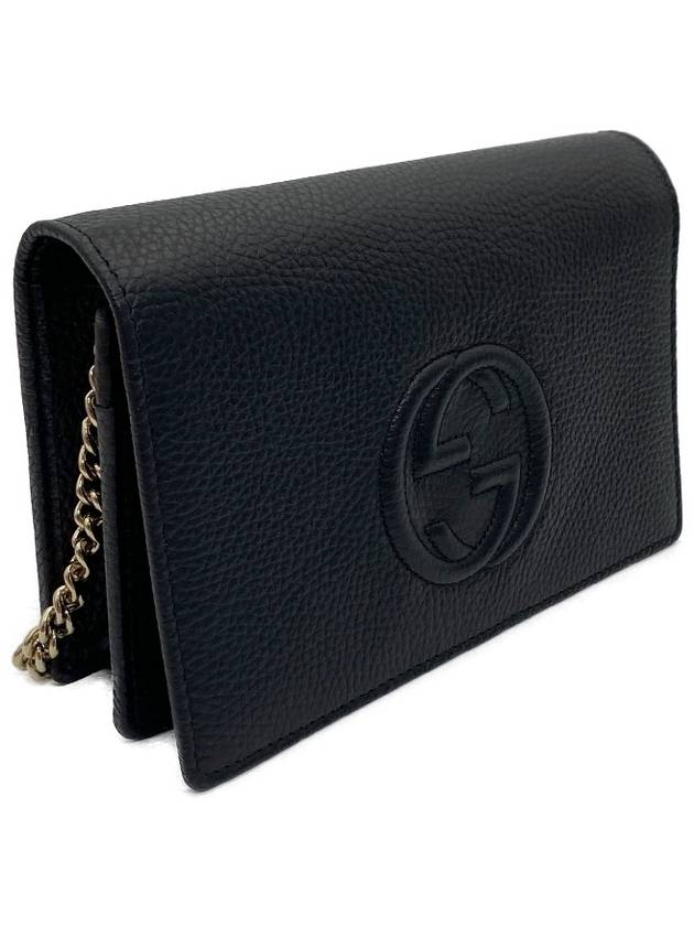 GG Logo Chain Soho Cross Bag Black - GUCCI - BALAAN 3