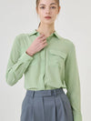 Premium Silk Long Sleeve Shirt Apple Green - RS9SEOUL - BALAAN 3