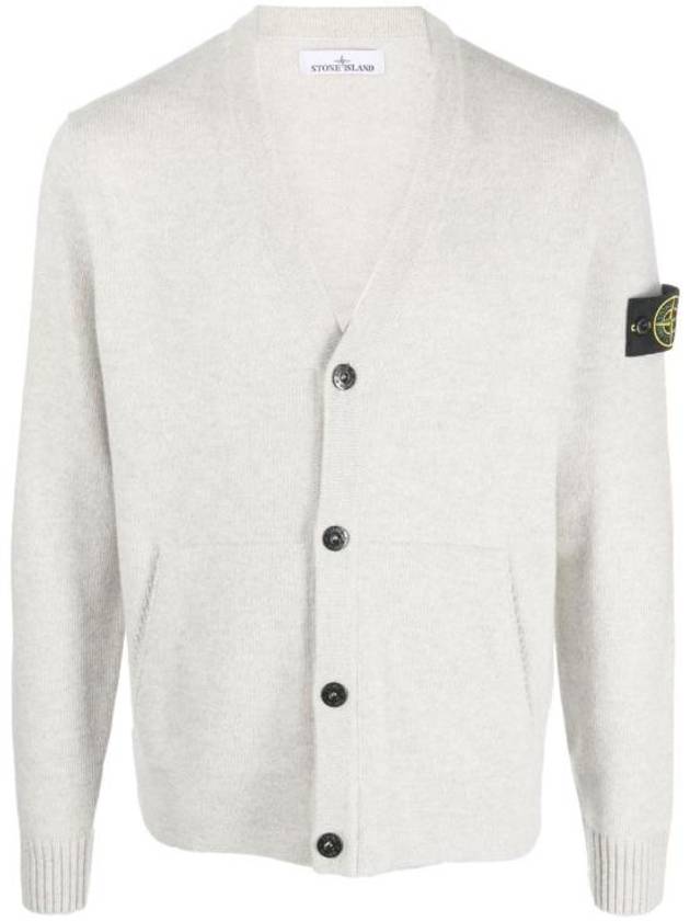 Men's Wappen Patch Button Cardigan Grey - STONE ISLAND - BALAAN 1