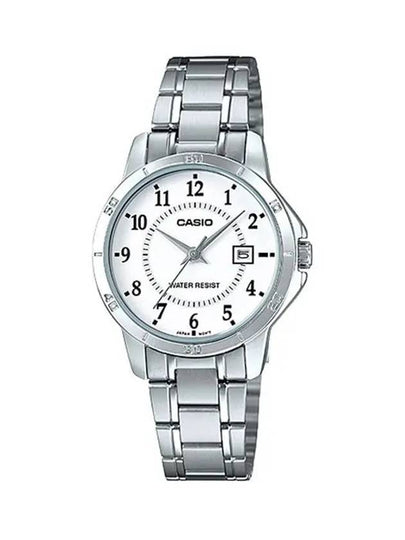 Stainless Steel Analog Watch White Silver - CASIO - BALAAN 2