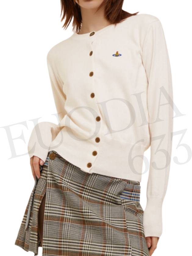 Bea Logo Cardigan Cream - VIVIENNE WESTWOOD - BALAAN 7