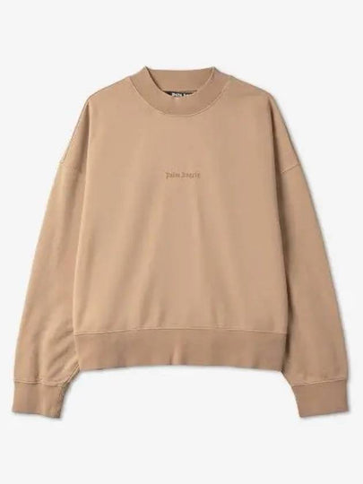 Reverse Logo Crew Neck Sweatshirt Beige - PALM ANGELS - BALAAN 2