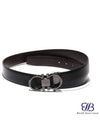 Gancini Reversible Adjustable Calfskin Leather Belt Black Hickory - SALVATORE FERRAGAMO - BALAAN 2