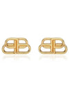 BB Logo Stud Earrings Gold - BALENCIAGA - BALAAN 6