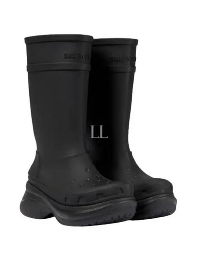 Women's Crocs Rubber Long Boots Black - BALENCIAGA - BALAAN 2