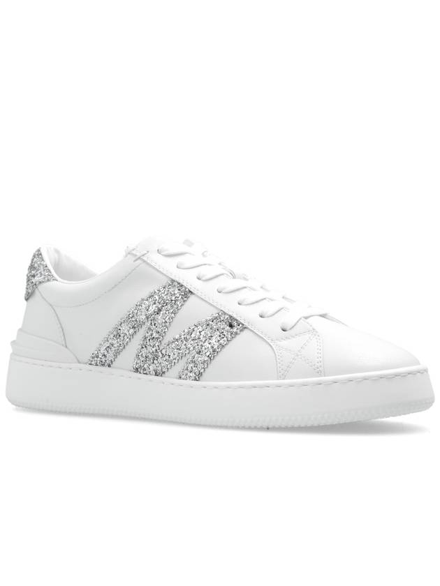 Monaco M Trainer Glitter Embellished Low Top Sneakers White - MONCLER - BALAAN 5