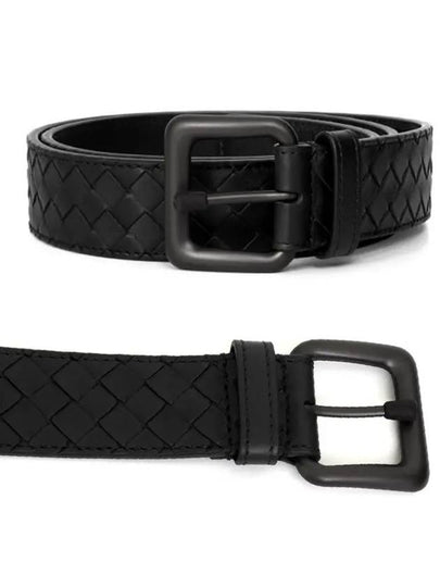 Intrecciato Leather Belt Black - BOTTEGA VENETA - BALAAN 2