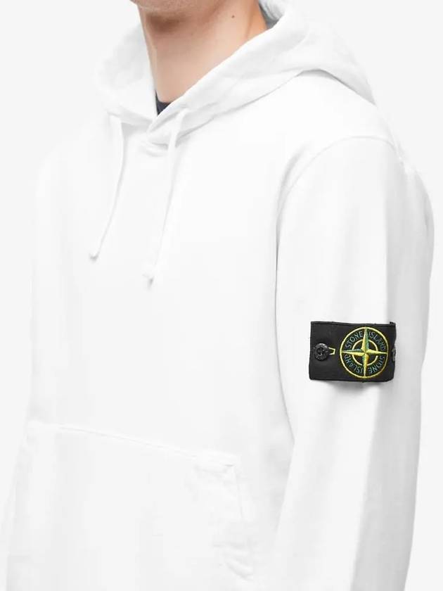 Wappen Patch Cotton Fleece Hoodie White - STONE ISLAND - BALAAN 3