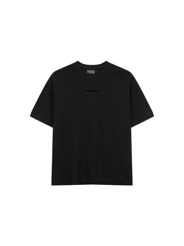 Men s Mini Logo Cotton Pique T Shirt Black - EMPORIO ARMANI - BALAAN 1