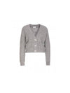 Soft Wool Cardigan Grey - GANNI - BALAAN 1