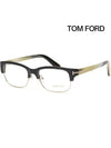 Eyewear Rectangle Half Horn Rim Eyeglasses Black - TOM FORD - BALAAN 2