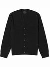 Joe Logo Embroidered Wool Cardigan Black - A.P.C. - BALAAN 5