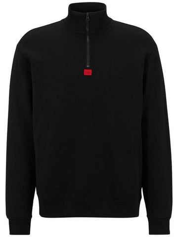 logo applique half zipper cotton sweatshirt 50470121 - HUGO BOSS - BALAAN 1