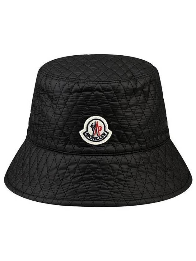 23FW 3B00027 788K4 999 Quilted Logo Bucket Hat Black 998022 - MONCLER - BALAAN 1