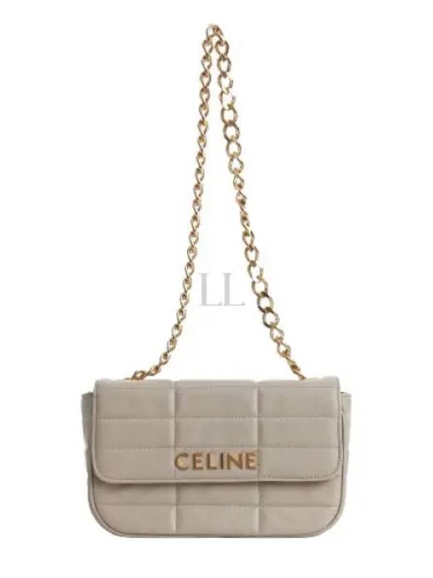 Monochrome Matelasse Chain Shoulder Bag Beige - CELINE - BALAAN 2