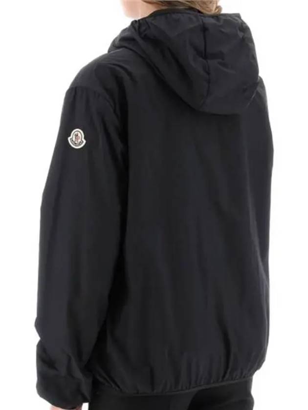 Fegeo Logo Patch Zip Up Hoodie Black - MONCLER - BALAAN 7