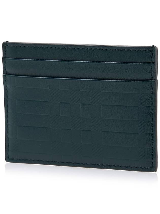 Embossed Check Card Wallet Green - BURBERRY - BALAAN 3