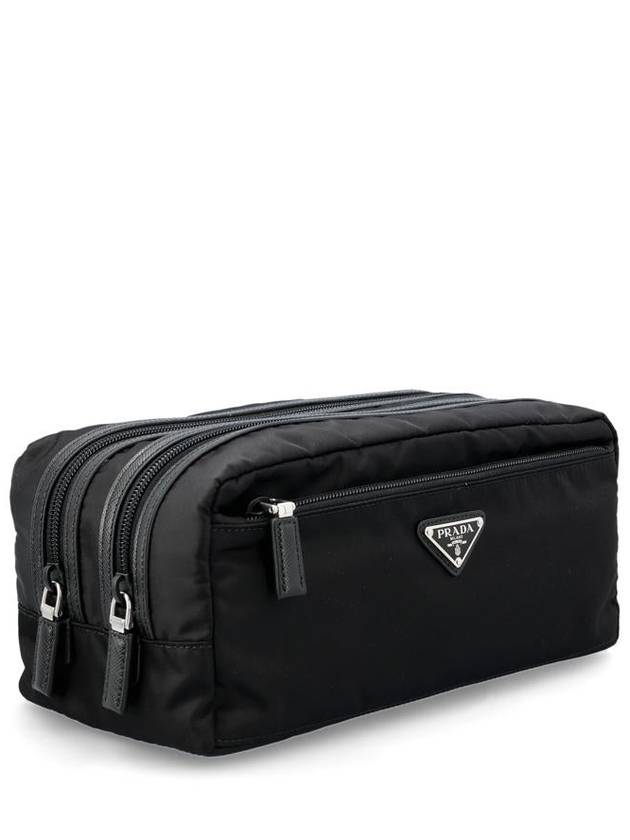 Triangle Logo Re-Nylon Pouch Bag Black - PRADA - BALAAN 3