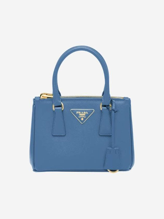 Galleria Saffiano Leather Mini Bag Light Blue - PRADA - 1
