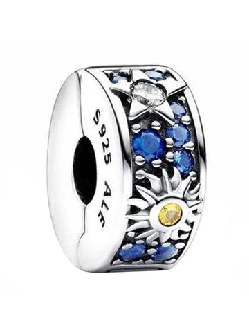 Crestial Sun Star Moon Clip Charm Blue Silver - PANDORA - BALAAN 1