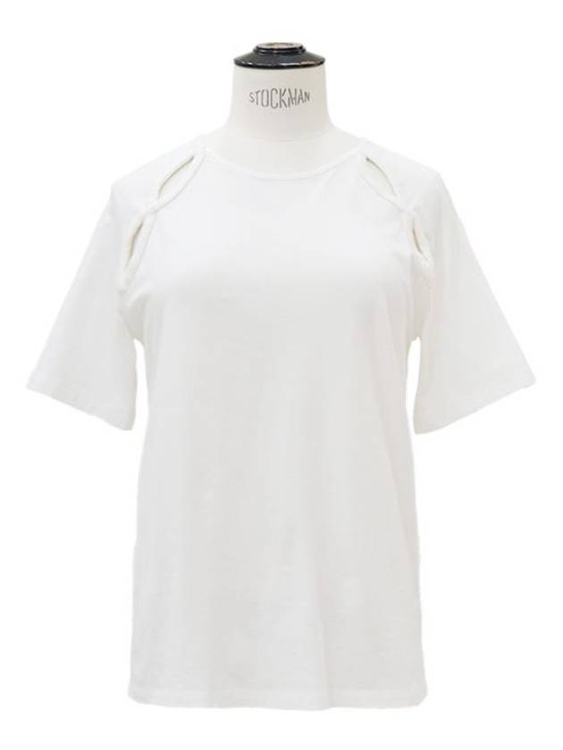 white cutout tee - MERLETTE - BALAAN 1