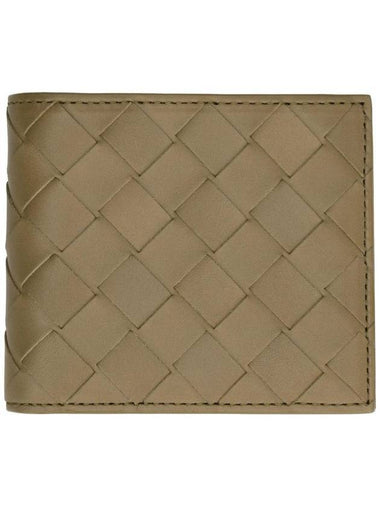 Intrecciato Leather Half Wallet Mud - BOTTEGA VENETA - BALAAN 1